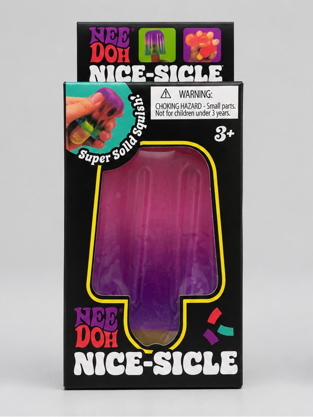 NeeDoh Nice-Sicle Super Solid Squish – Colorful Popsicle Sensory Fidget Toy